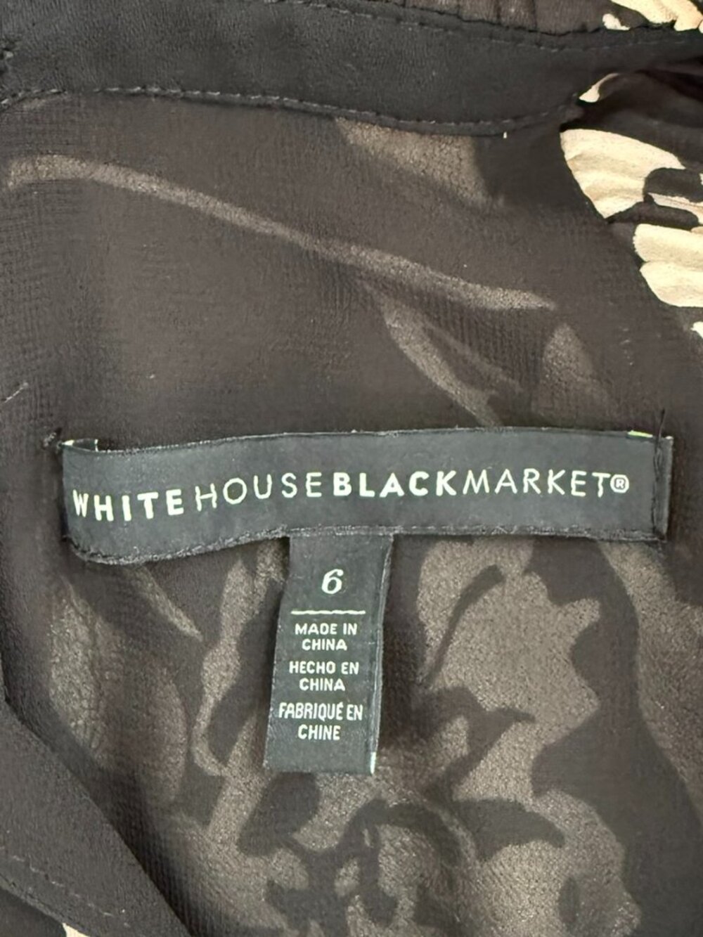 White House Black Market Black Floral Sophisticated Midi Dress Size 6 - Picture 5 of 7